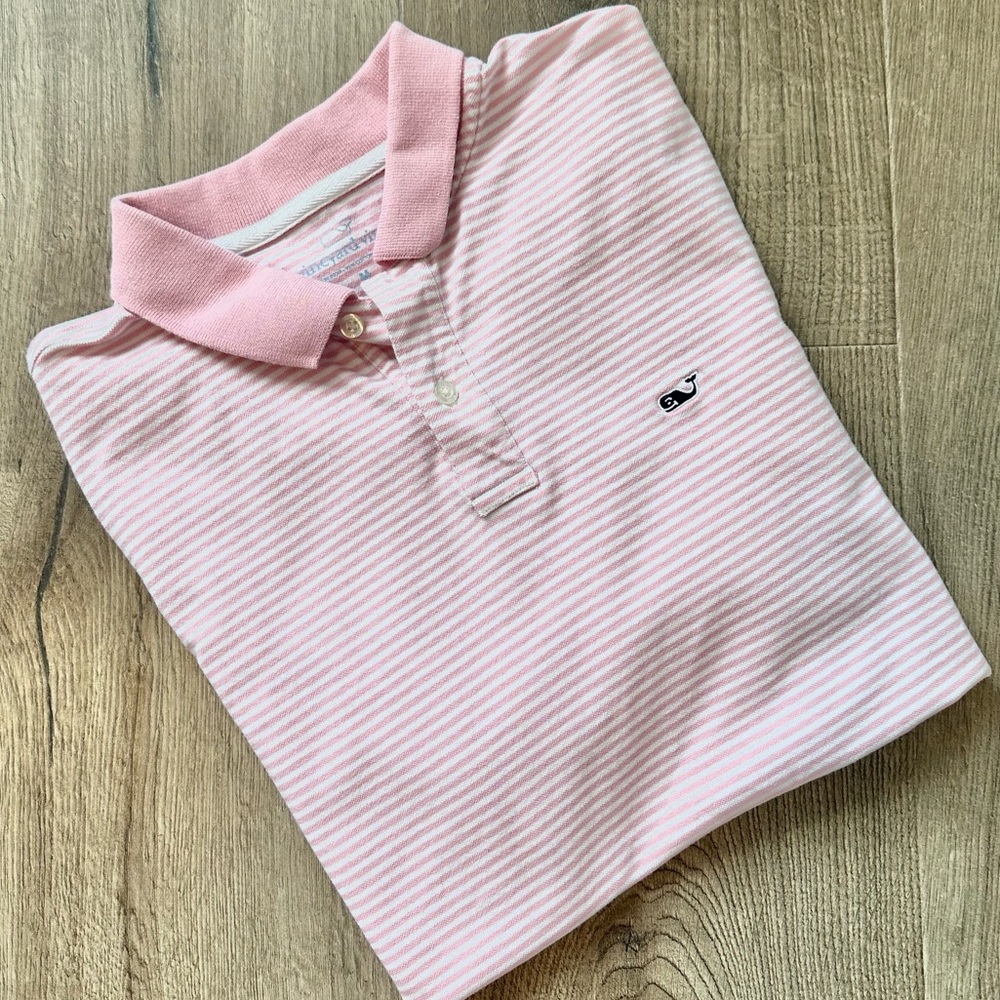 Vineyard Vines Pink and White Striped Shirt